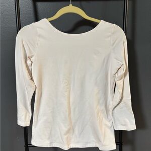 Abercrombie & Fitch Cream Long Sleeve Tee